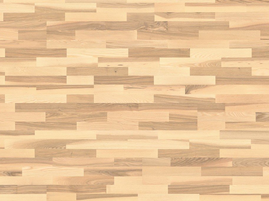 Parketgulv 3-stav - B�rstet Ask Beach med hvid matlak - Bredde 180 mm