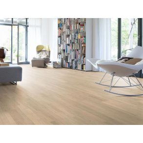 Parketgulv 3-stav - Brstet Eg Beach med hvid matlak - Bredde 180 mm