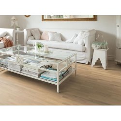 Parketgulv 3-stav - Brstet Eg Moon med hvid naturaDur matlak - Bredde 180 mm