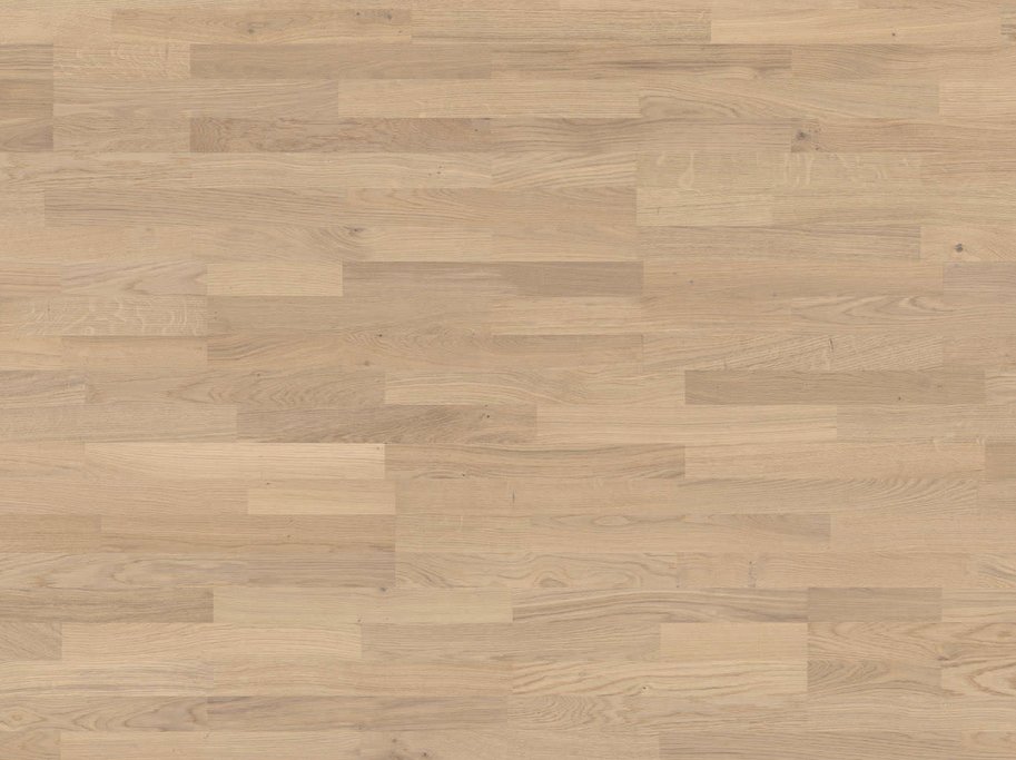 Parketgulv 3-stav - Brstet Eg Sun med hvid naturaDur matlak - Bredde 180 mm