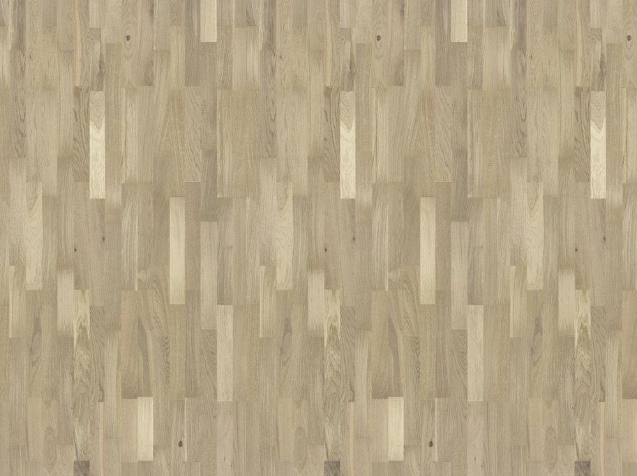 Parketgulv 3-stav - Eg Natur med hvid matlak - Bredde 207 mm