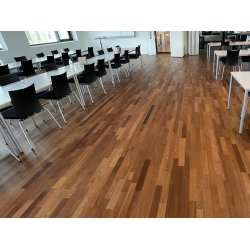 Parketgulv 3-stav - Merbau Natur med klar uv olie - Bredde 204 mm