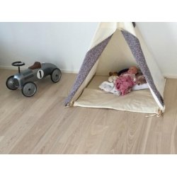 Plankegulv - Brstet Ask Prima med hvid matlak - Bredde 189 mm