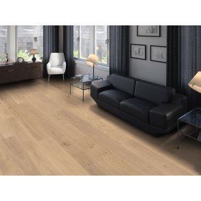 Plankegulv - Brstet Eg Beach med hvid matlak - Bredde 180 mm