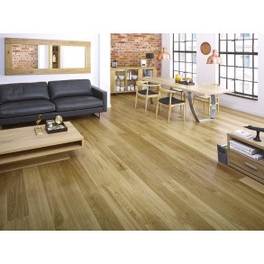 Plankegulv - B�rstet Eg Family+ med klar matlak - Bredde 180 mm 