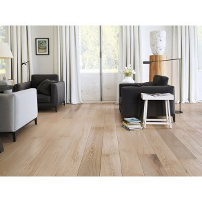 Plankegulv - Eg Harmony med hvid olie - Bredde 207 mm