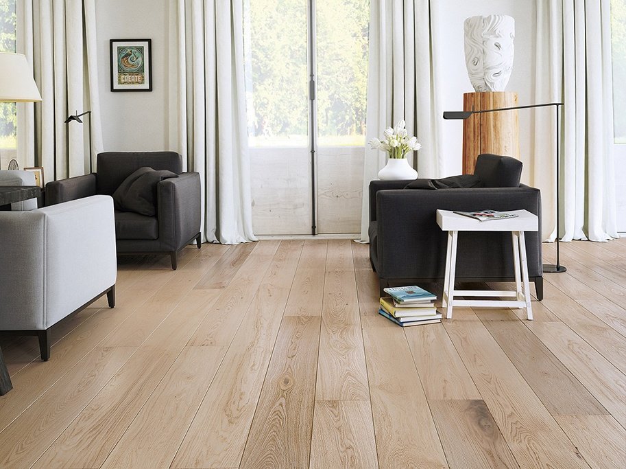 Plankegulv - Eg Harmony med hvid olie - Bredde 207 mm