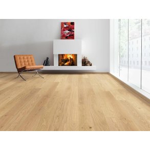 Plankegulv - Brstet Eg Moon med hvid naturaDur matlak - Bredde 180 mm