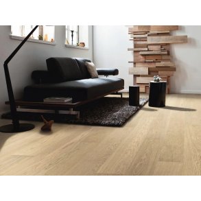 Plankegulv - Brstet Eg Nordic med hvid matlak - Bredde 180 mm