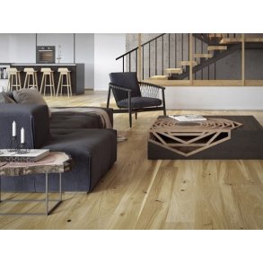 Plankegulv - Brstet Eg Rustik med klar matlak - Bredde 180 mm