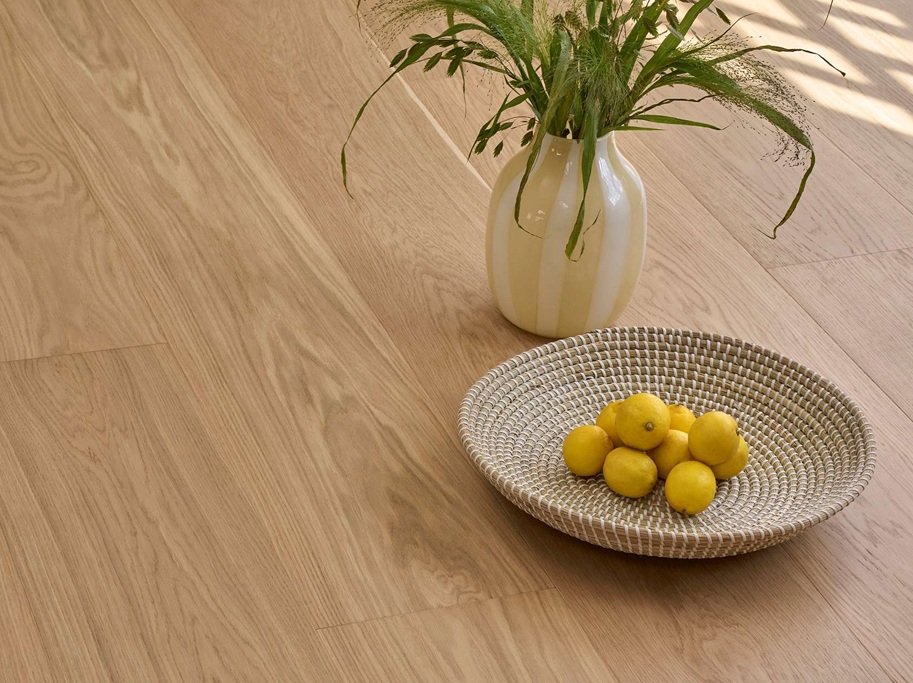 Plankegulv - Innoplank Eg Prime med hvid ultramat power lak - Bredde 265 mm