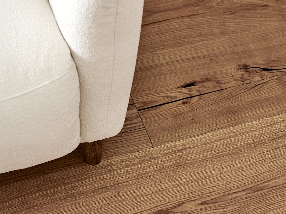 Palazzo Plankegulv - Brstet Eg Rustik med klar matlak - Bredde 300 mm