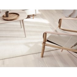 Slotsplank - Brstet Ask Accent med hvid matlak - Bredde 190 mm