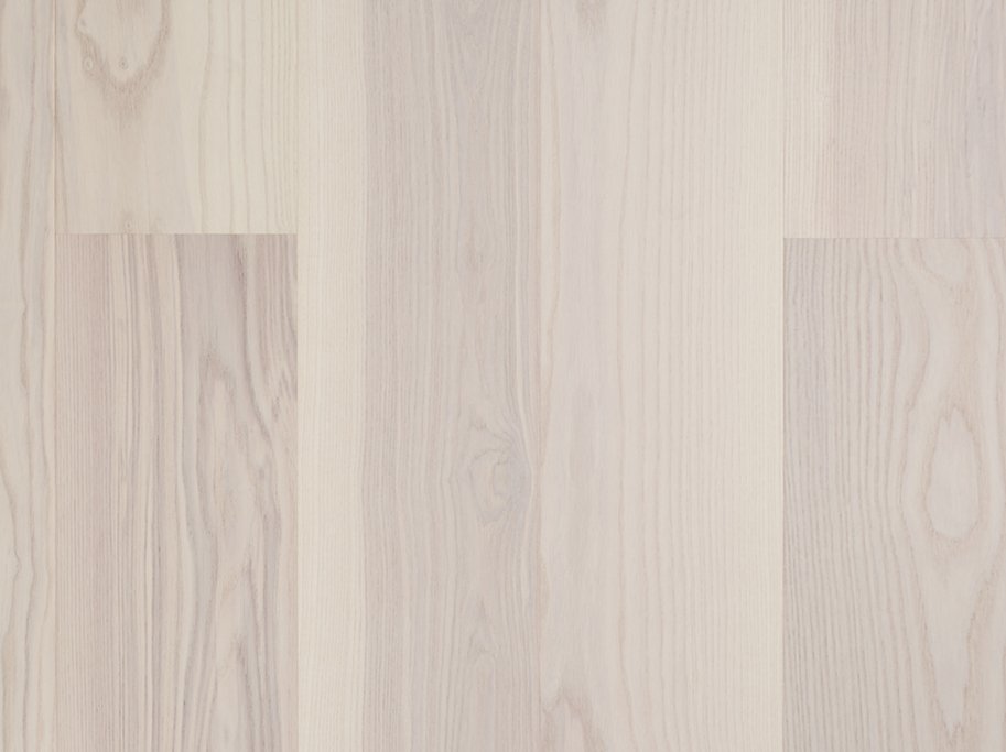 Slotsplank - Brstet Ask Accent med hvid matlak - Bredde 190 mm