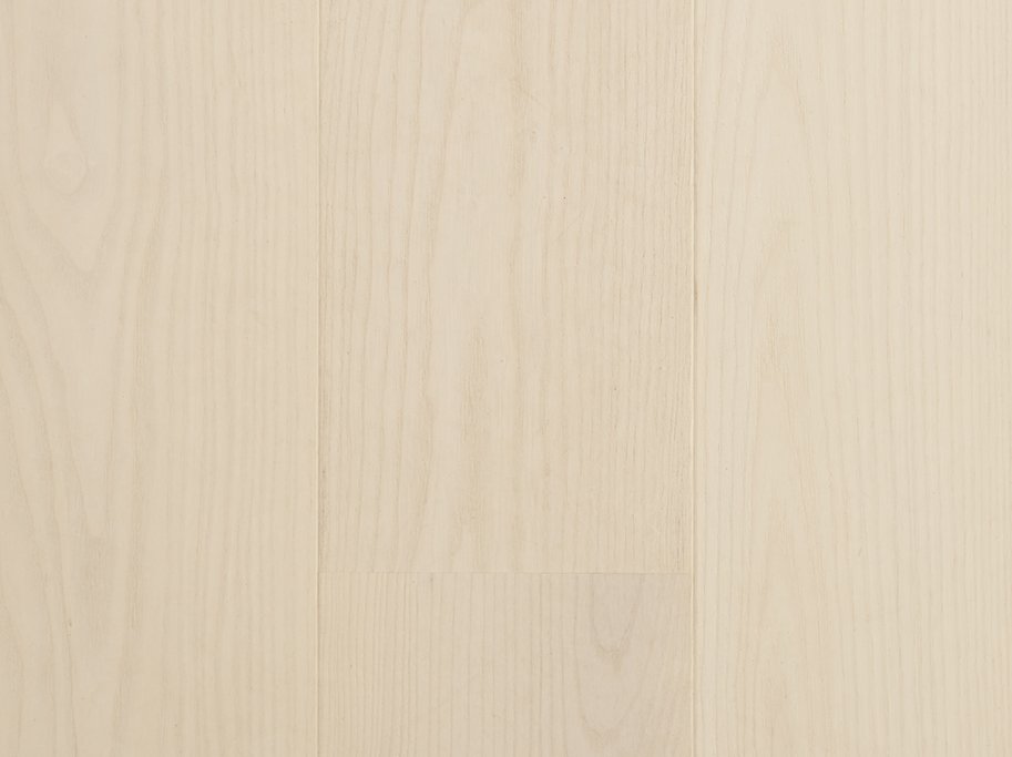 Slotsplank - Brstet Ask Prime med hvid matlak - Bredde 190 mm