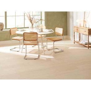 Slotsplank - Brstet Ask Prime med hvid matlak - Bredde 190 mm