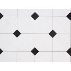 Vinyl - Vitt klinkerm�nster med svarta detaljer