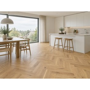 Stavparket - Eg Struktur/Ambiente med klar matlak - 500 x 70 x 9,5 mm - 4 mm slidlag
