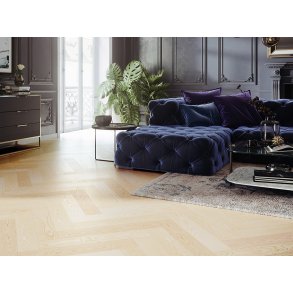 Sildeben med kliksystem - Ask Select med hvid matlak - Bredde 130 mm