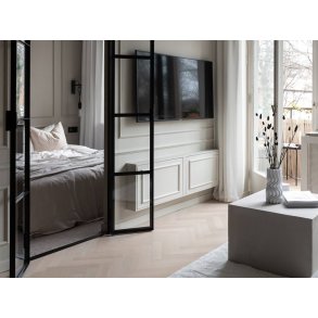 Bjelin Sildeben med kliksystem - Eg Boden med ekstra hvid matlak - Bredde 69 mm