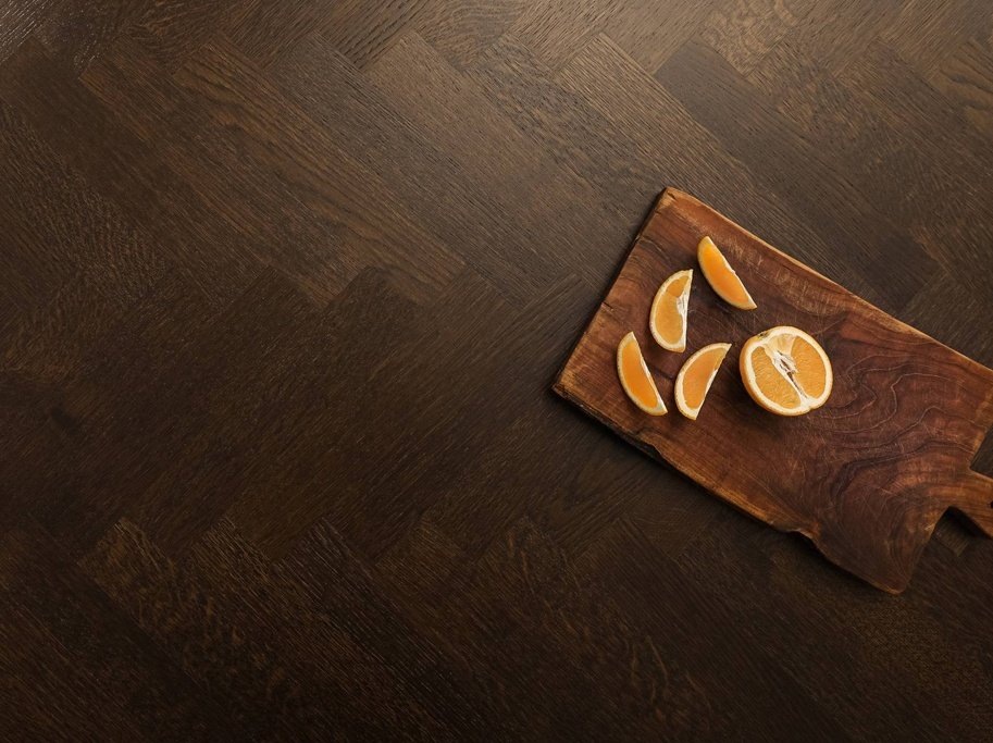 Bjelin Stavparket med kliksystem - Eg Falun med mrkebrun matlak - Bredde 69 mm