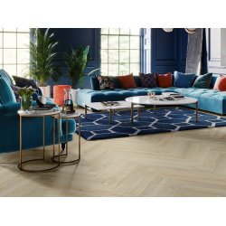 Sildeben med kliksystem - Brstet Eg Family med hvidtonet matlak - Bredde 130 mm