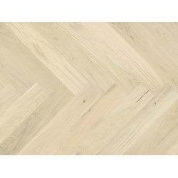 Sildeben med kliksystem - Brstet Eg Family med hvid matlak - Bredde 130 mm