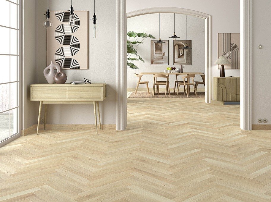 Sildeben med kliksystem - Dawn Oak Authentic med matlak - Bredde 90 mm