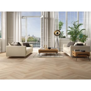 Sildeben med kliksystem - Whitened Oak Original med hvid matlak - Bredde 90 mm 
