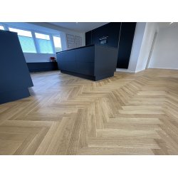 Stavparket - Eg Design med klar matlak - Bredde 70 mm