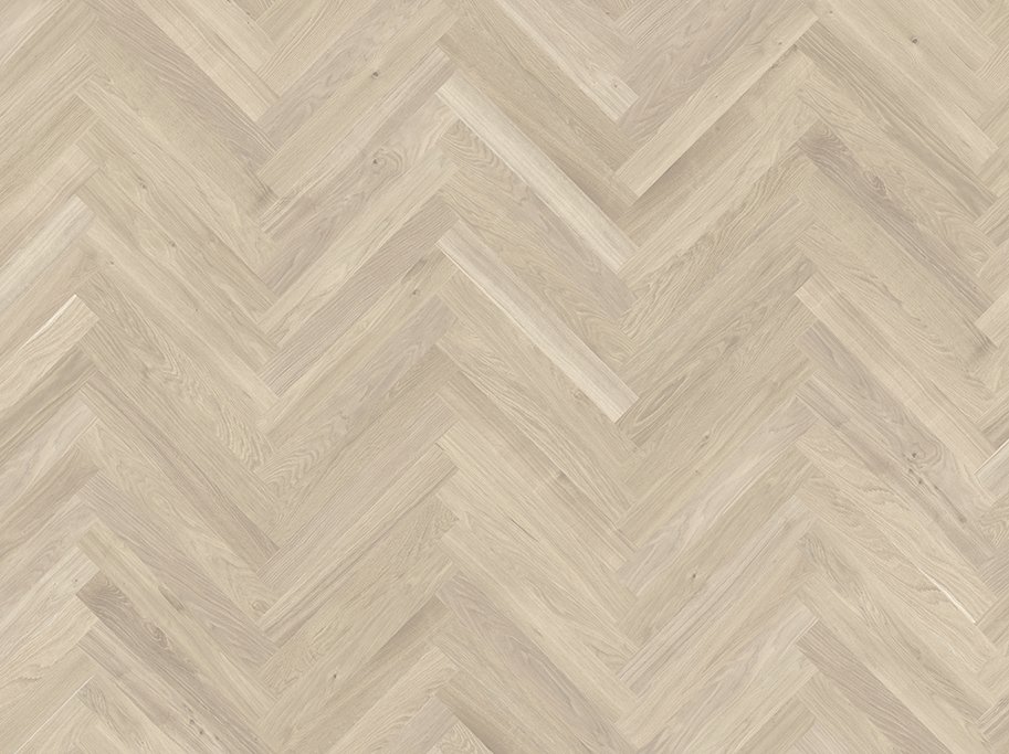 Stavparket - Eg Saphir med hvid matlak - Bredde 70 mm