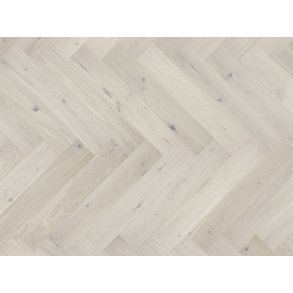 Stavparket med kliksystem - Brstet Eg Country med hvid matlak - Bredde 130 mm