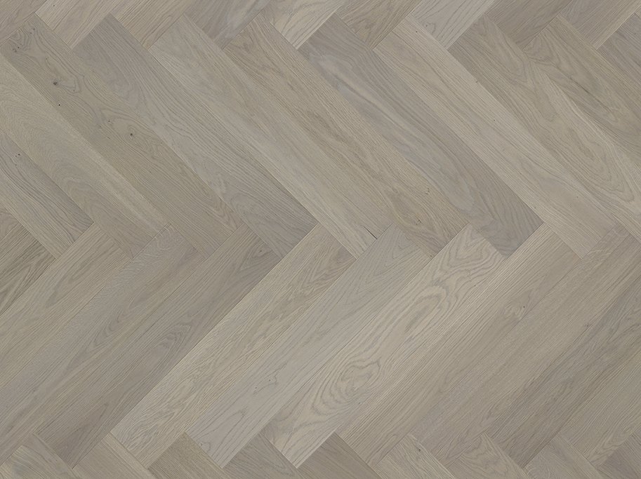 Stavparket med kliksystem - Brstet Eg Natur med gr matlak - Bredde 130 mm