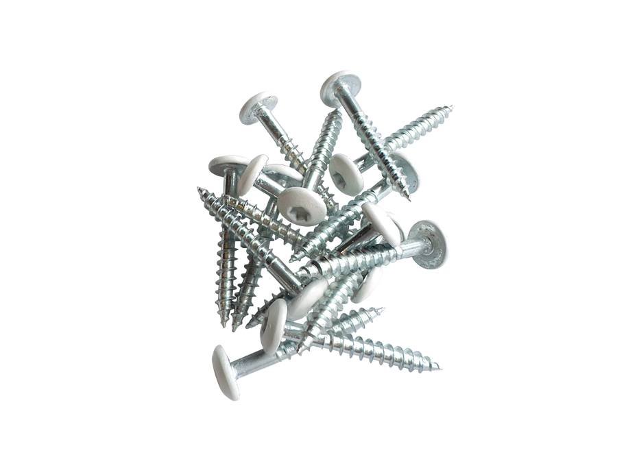 TX20 skruv fr akustikpaneler - Vit - 4 x 30 mm - 15 st.