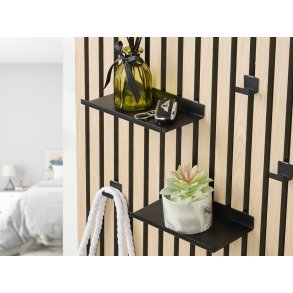 Liten svart hylla - 20 cm