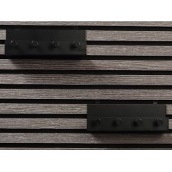 Sort hylde med 4 knager