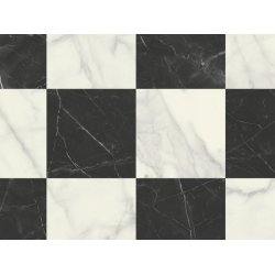 Vinyl - Sorte &amp; Hvide Marmor Fliser 