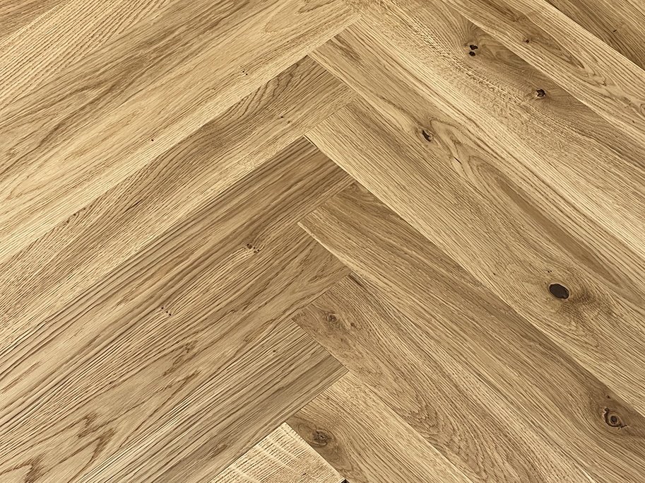 Stavparket - Let brstet Eg Classic med klar matlak - Bredde 70 mm