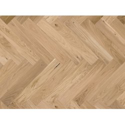 Stavparket med kliksystem - Eg Family med cremefarvet matlak - Bredde 130 mm