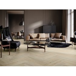 Stavparket med kliksystem - Eg Select med hvid matlak - Bredde 130 mm