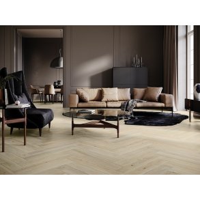 Stavparket med kliksystem - Eg Select med hvid matlak - Bredde 130 mm