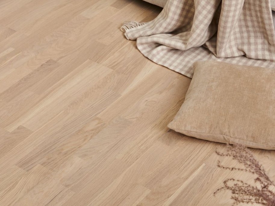 Parketgulv 3-stav - Eg Accent med greywash matlak - Bredde 190 mm