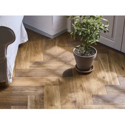 Sildeben med kliksystem - Charlottenlund Eg Accent Caramel med ultramat lak - Bredde 145 mm