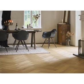 Sildeben med kliksystem - Eg Charlottenlund Accent Hvid med ultramat lak  - Bredde 145 mm