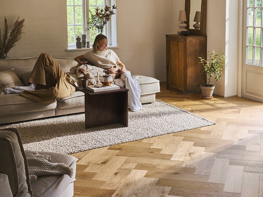 Sildeben med kliksystem - Eg Charlottenlund Accent Natur med natur ultramat lak  - Bredde 145 mm