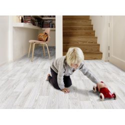 Vinylgulv med lyst trmnster