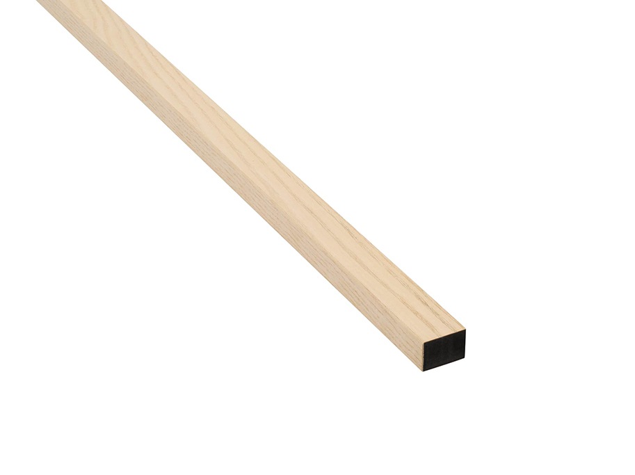 Afslutningsliste til akustikpanel - Ubehandlet Ask - Sort MDF - 27 mm - 3000 mm
