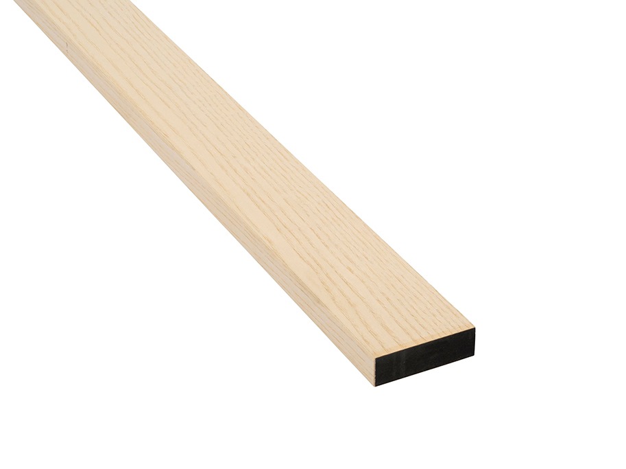 Afslutningsliste til akustikpanel - Ubehandlet Ask - Sort MDF - 65 mm - 3000 mm