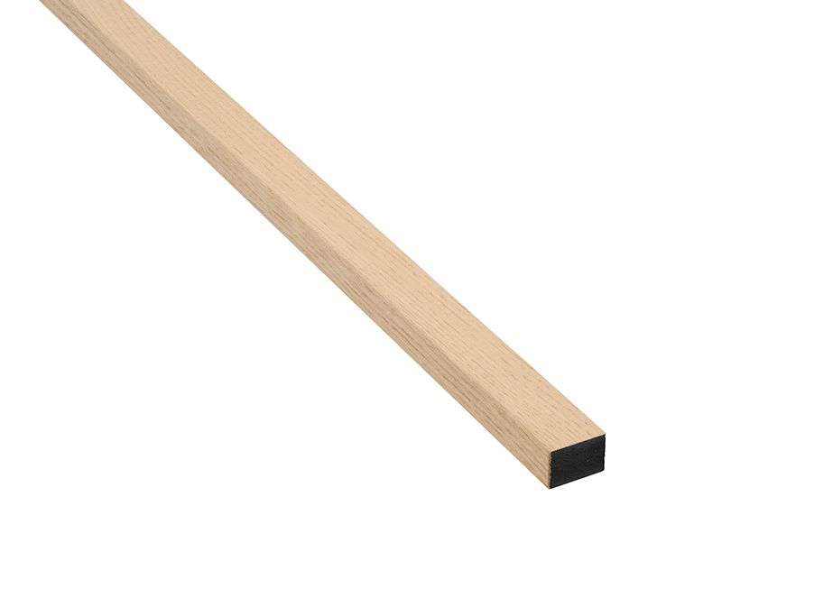 Afslutningsliste til akustikpanel - Ubehandlet Eg - Sort MDF - 27 mm - 2400 mm