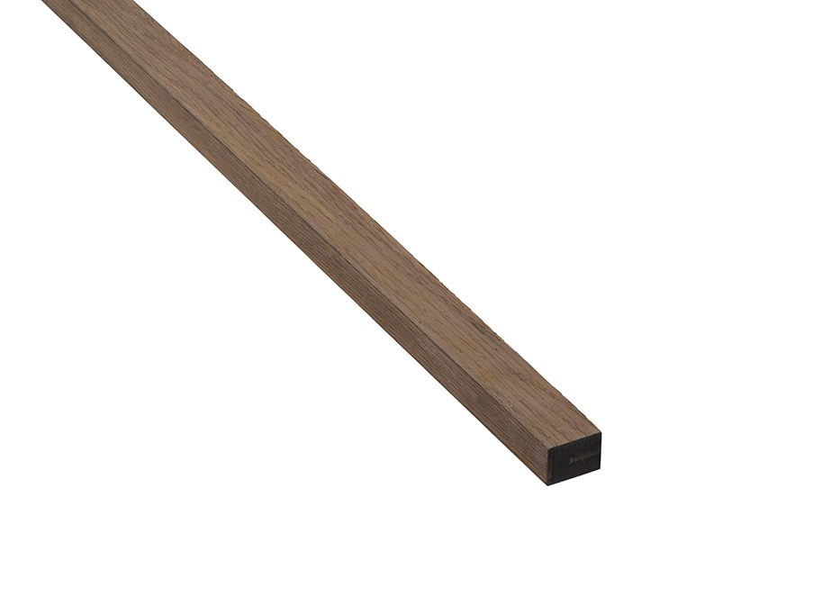 Afslutningsliste til akustikpanel - Ubehandlet Røget Eg - Sort MDF - 27 mm - 3000 mm
